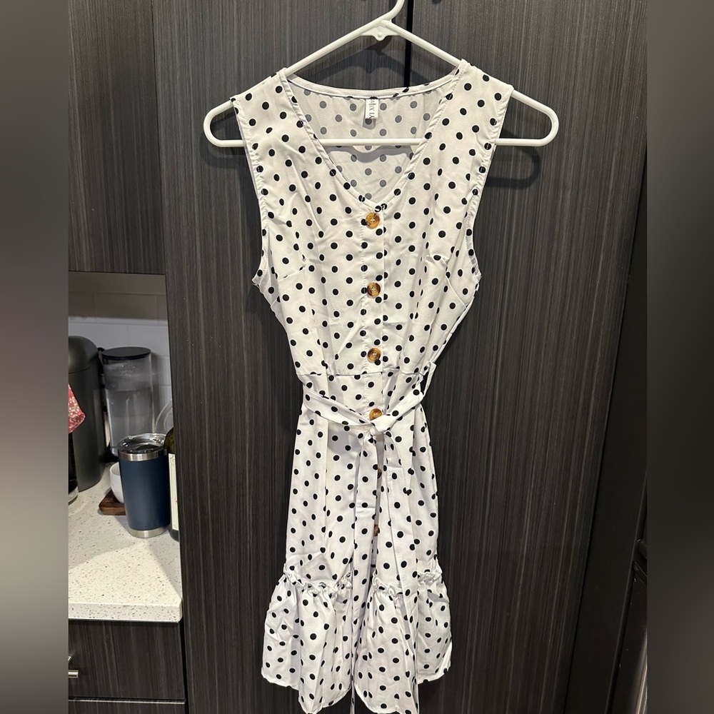 Amazon Button Down Tie Waist Dress Small-Medium